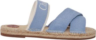 Chlo&eacute; Sliders, female, Blue, Size: 5 US Mini Me Logo Sliders