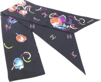 Chanel Pre-owned Scarves, female, Multicolor, Size: ONE SIZE Pre-owned Vintage Silk Headband