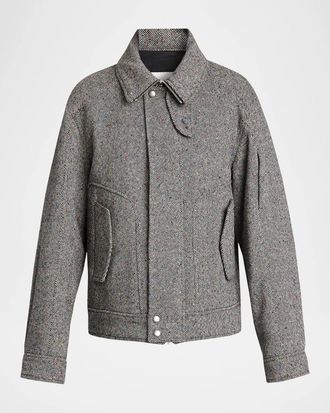 Dries Van Noten Men & apos;s Tweed Wool Full-Zip Jacket