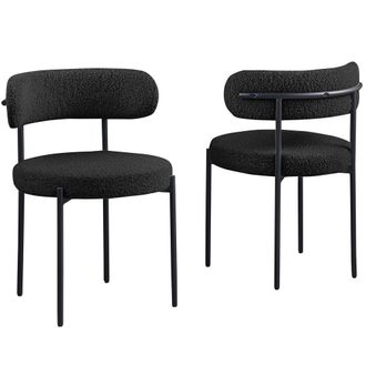 Best Master Furniture Drexel Boucle Fabric Black Dining Chairs (Set of 2)