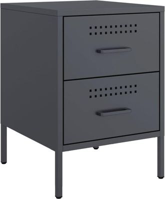 vidaXL Mesita De Noche De Acero Gris Antracita 36x39x50,5 Cm Vidaxl