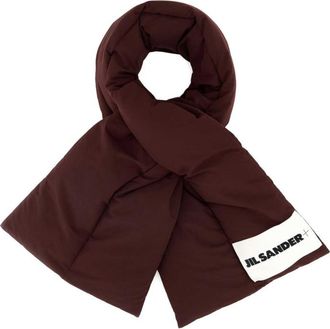 Jil Sander Brown Logo Scarf