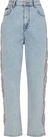 Philipp Plein Denim Loose Fit Crystal Cable