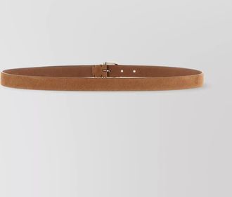 Brunello Cucinelli suede belt with metal buckle and multiple holes