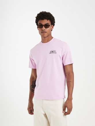 Lacoste T-shirt viola chiaro con stampa tennis sul retro