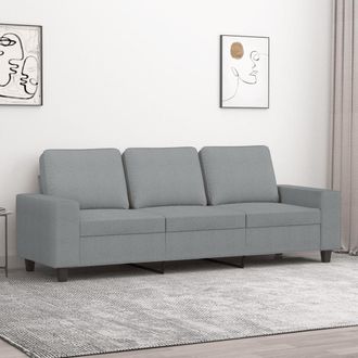 vidaXL Sof&aacute; De 3 Plazas De Tela Gris Claro 180 Cm Vidaxl