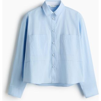 H&M Relaxed-fit Cotton Shirt in Light Blue at Nordstrom, Size X-Small