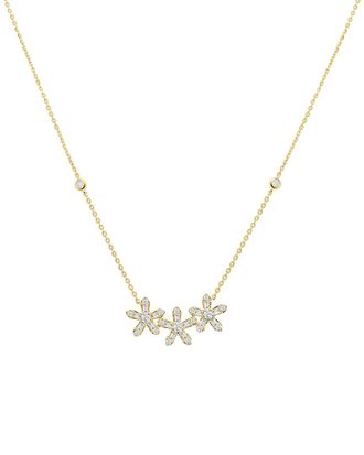 Sabrina Designs 14K 0.36 Ct. Tw. Diamond Triple Flower Necklace