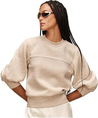 UGG Classic Puff Sleeve Top Womens Clothing Sand Heather : XL, Cotton/Elastane/Fleece