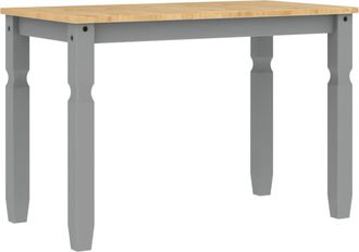 vidaXL Vidaxl - Mesa De Comedor Corona Madera Maciza De Pino Gris 112x60x75 Cm