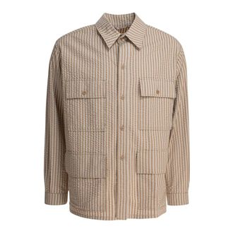 Kaptain Sunshine Kaptain Sunshine - Safari Shirt Jacket - Heren - Jassen - Beige - Maat: L Zijde
