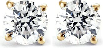 Pompeii3 Certified 1/2 Ct T. W. Diamond Studs 14k Yellow Gold Earrings