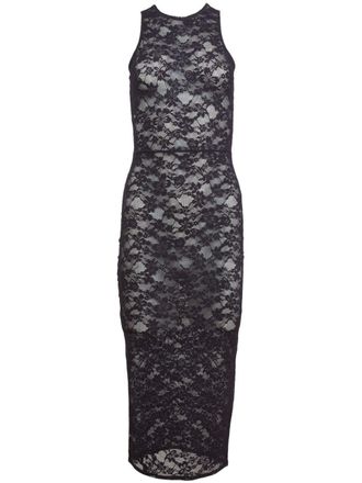 Fleur du Mal Le Stretch lace racer tank dress - Black
