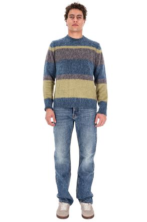 Roberto Collina Cotton-Alpaca Color Block Crewneck Sweater