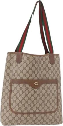 Gucci Pre-owned Vintage Tote Bag - Dames - Vintage Shopper - Beige - ONE Size - Leer - Vintage