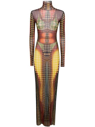 Jean Paul Gaultier Re-Edition: Long Dress High Neck With Long Sleev