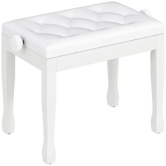 HOMCOM Banco de piano 64x35x55 cm blanco
