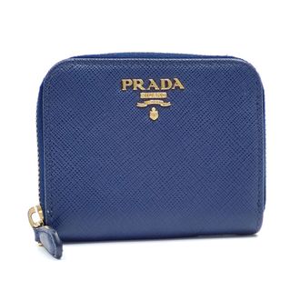 Prada Blue Leather Coin Purse/Coin Case (Pre-Owned)