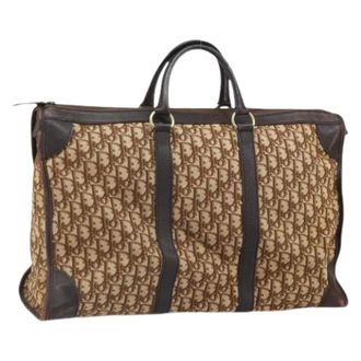 Dior Pre-owned Weekend Bags, female, Brown, Size: ONE SIZE Pre-owned Trotter Canvas Boston Bag