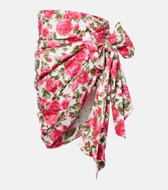 Chlo&eacute; Chlo&eacute; Minifalda de algod&oacute;n floral con lazo