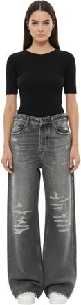 Diesel Grey Relaxed Low Rise Jeans