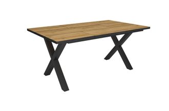 Skraut Home Mesa comedor efecto madera roble y negro 167x90x74cm