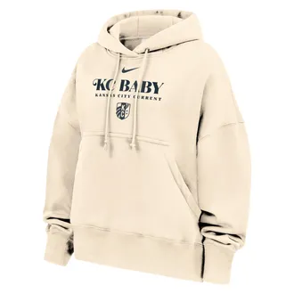 Nike Kansas City Current Phoenix Fleece Nike Womens Oversized Hoodie in White | W31855KCSL26-NAT