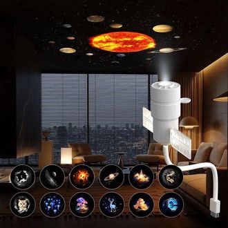 OEM L&aacute;mpara Nocturna De Cielo Estrellado De Doble Modo Con 12 Discos De Proyecci&oacute;n (2 Discos De Vidrio + 10 Discos De Pel&iacute;cula)
