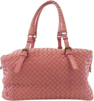 Bottega Veneta Pre-owned Handbags, female, Pink, Size: ONE SIZE Pre-owned Leather Boston Bag