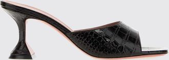 Amina Muaddi Sandali mules Lupita in pelle con stampa cocco