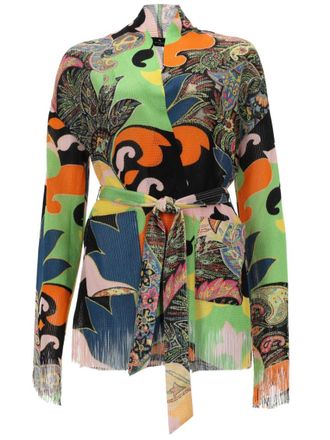 Etro Multicolor Paisley Shawl Neck Cardigan