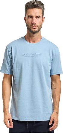 A|X Armani Exchange Hombre, Camisetas, Azul, Talla: L
