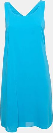 Alice & Olivia Blue Crepe Sleeveless Mini Dress