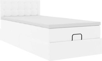 vidaXL Estructura Cama Otomana Colch&oacute;n Blanco Puro 90x200cm Vidaxl