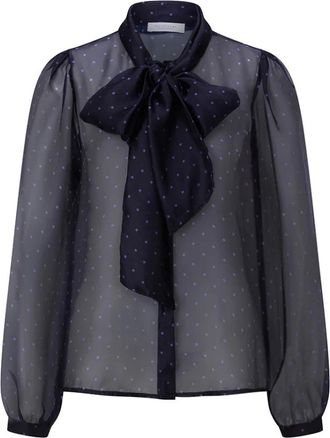 Rich & Royal Blusa de gasa con lazo - Blouses & Shirts - Mujer - Azul - M