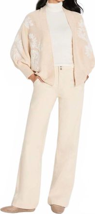 Nic+Zoe Embroidered Cardigan In Cream