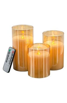 A & B Home Set of 3 Flameless LED Candles in Amber at Nordstrom Rack