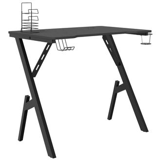 vidaXL Vidaxl - Escritorio Gaming Con Patas En Forma De Y Negro 90x60x75 Cm