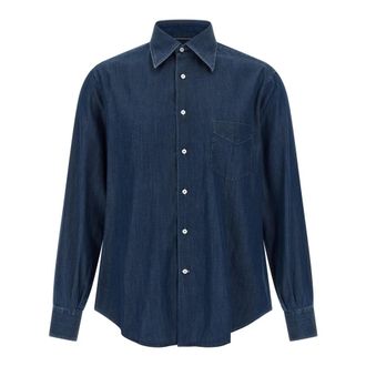 Brunello Cucinelli Lichtgewicht Denim Overhemd - Heren - Casual Overhemden - Blauw - S - Denim - Overhemden
