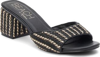 Matisse Footwear Birdie Block Heel Sandal in Black Multi Raffia at Nordstrom, Size 11