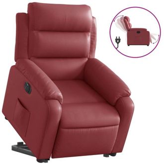 vidaXL Vidaxl - Sill&oacute;n Elevable El&eacute;ctrico Cuero Artificial Rojo Tinto