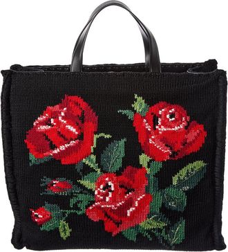 Dolce & Gabbana Dg Wool & Leather Tote