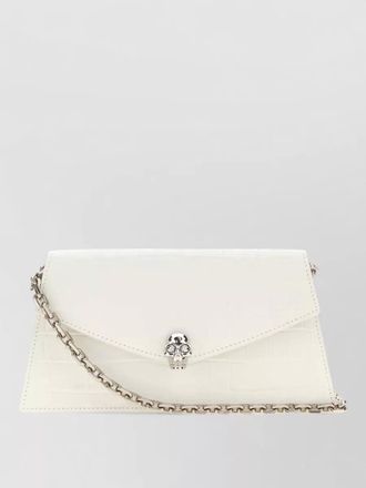Alexander McQueen leather mini skull envelope crossbody bag