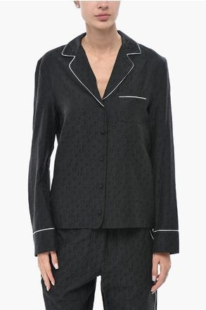 Off-white FOR EVER Silk-Blend Jacquard Shirt PAJAMA size 44