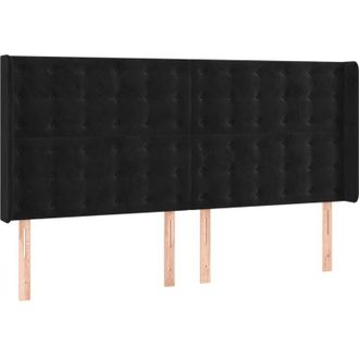 vidaXL Cabecero Con Led De Terciopelo Negro 163x16x118/128 Cm Vidaxl
