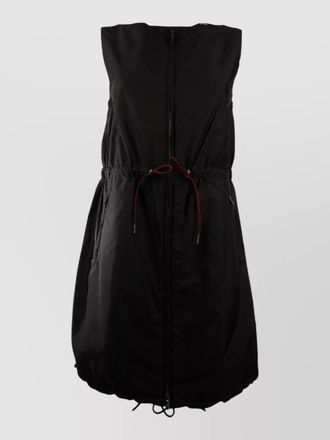 Prada sleeveless jacket drawstring waist zip pockets