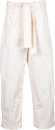 Twinset Chino Broeken - Dames - Vrijetijds broeken - Wit - L - Katoen - Broeken
