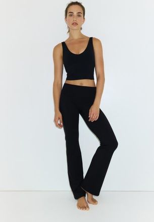 H&M Low Waist Flared Sports Leggings With Softmove in Black at Nordstrom, Size X-Large