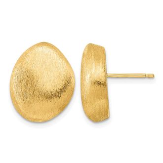Diamond2Deal 18K Yellow Gold Brushed Fancy Stud Earrings