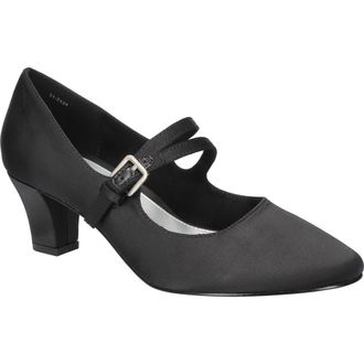 Easy Street Meryl Mary Jane Pump in Black Satin at Nordstrom Rack, Size 8.5